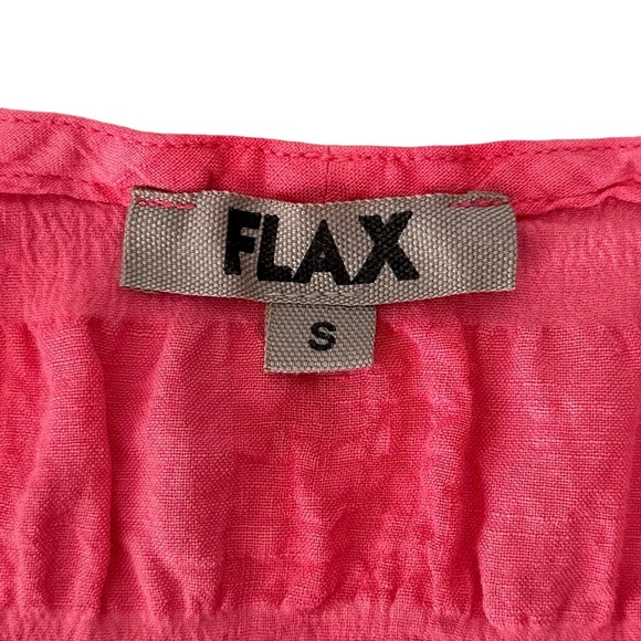 Flax Linen Blend Pucker Top In Pink Oversized Lagenlook Size S - Picture 4 of 11